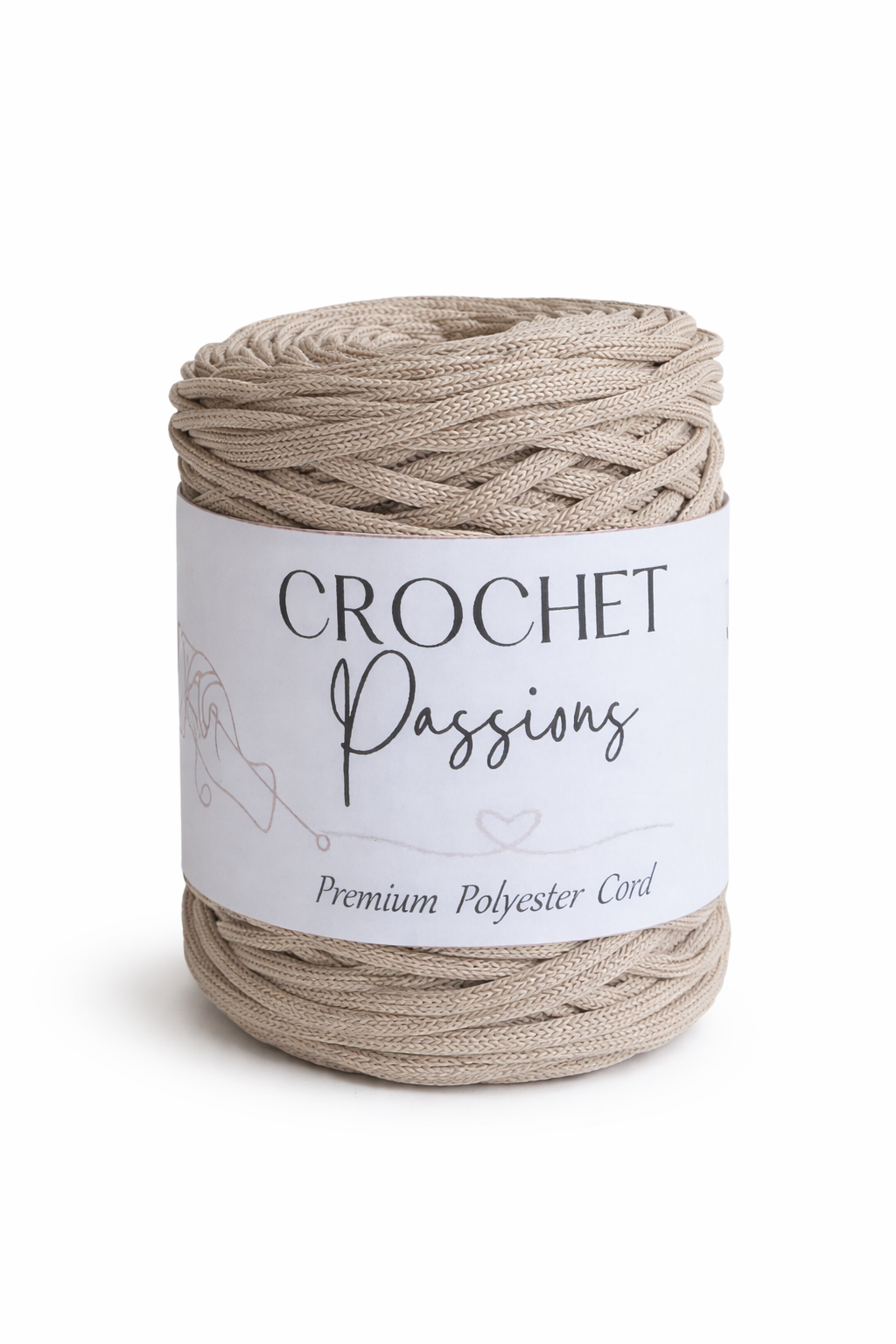 Flat Polyester Cord 5mm -  Biscuit