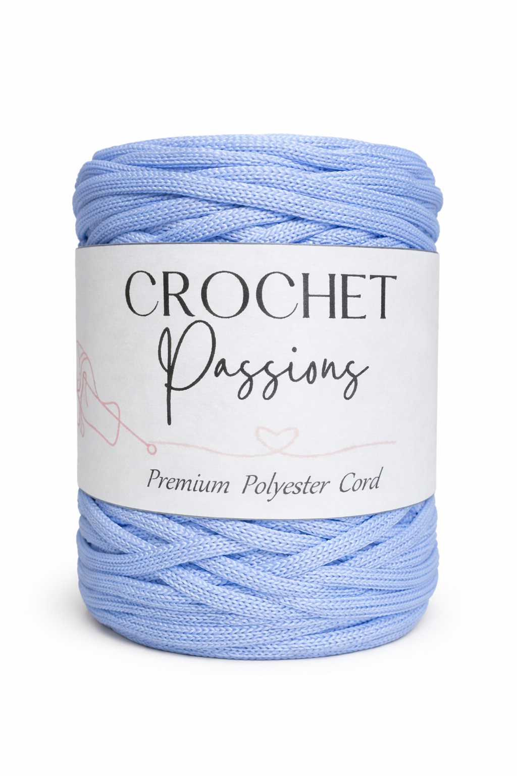 Flat Polyester Cord 5mm - Ice Blue