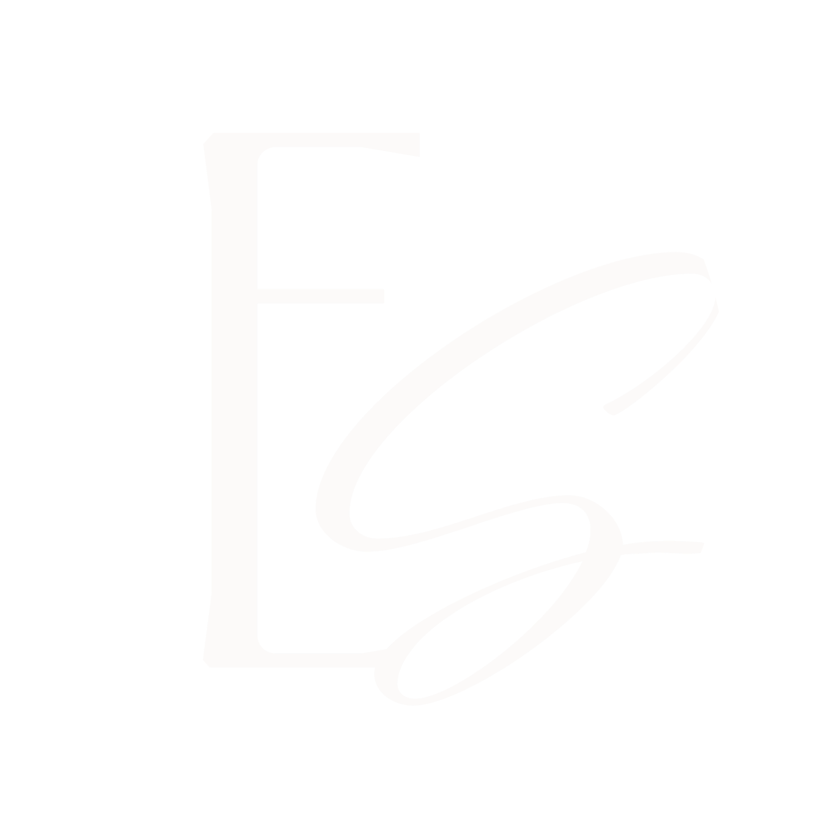 Black and white logo with the letter E and a stylized coffee cup within a circle.