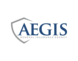 A logo for AEGIS, a general insurance agency, featuring a shield with the company name in blue text.