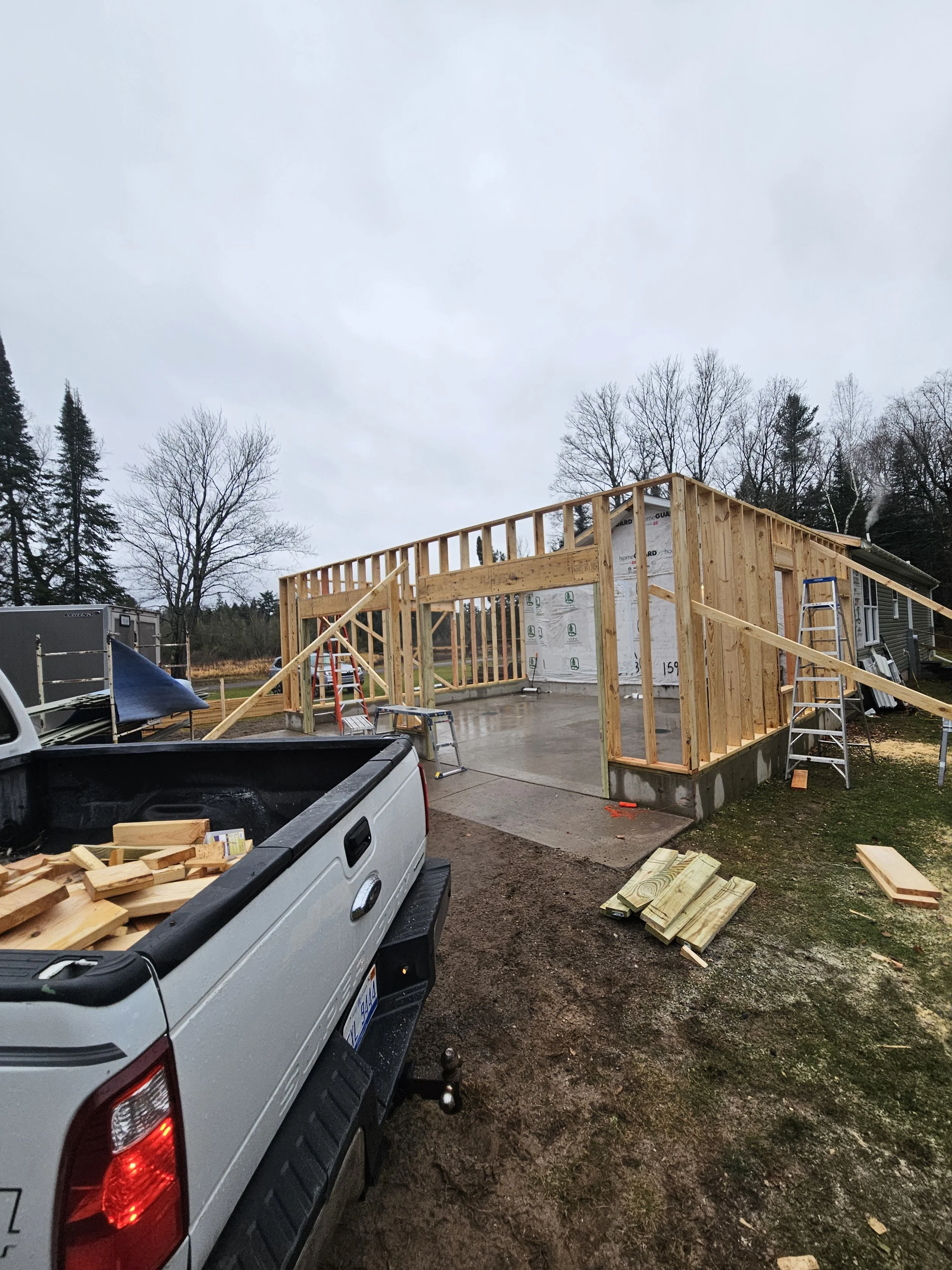new garage construction in Michigan