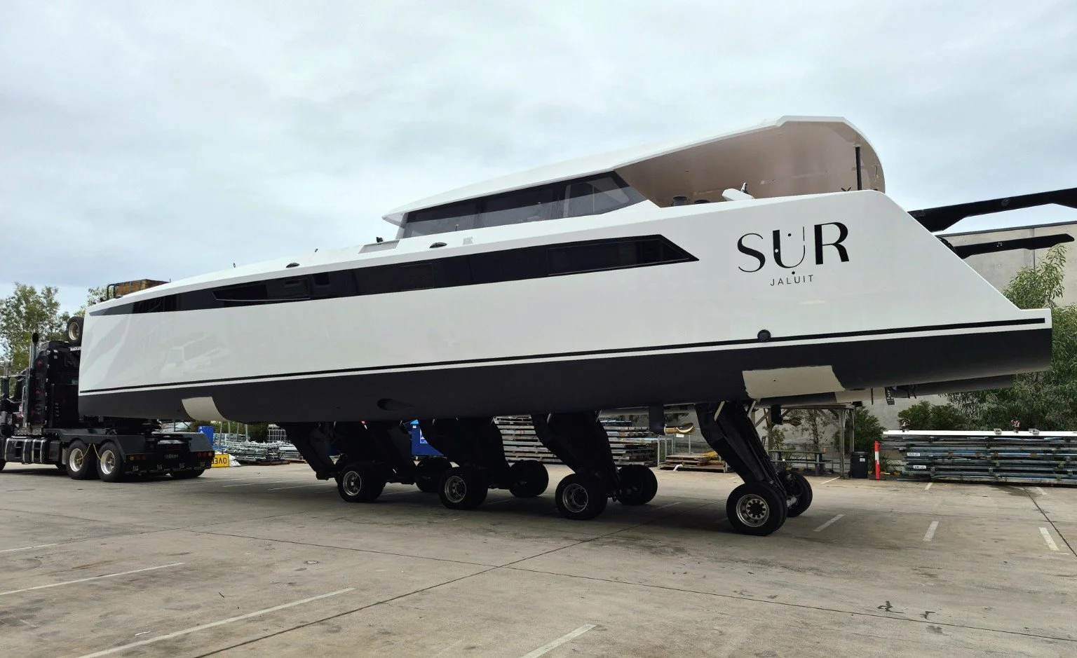SUR | Jaluit, a 55ft fast cruising carbon catamaran during final fit-out.