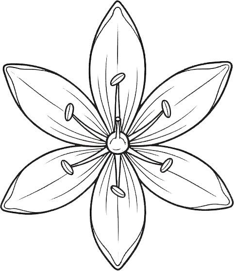 A Camas flower Icon showing petals and stamin