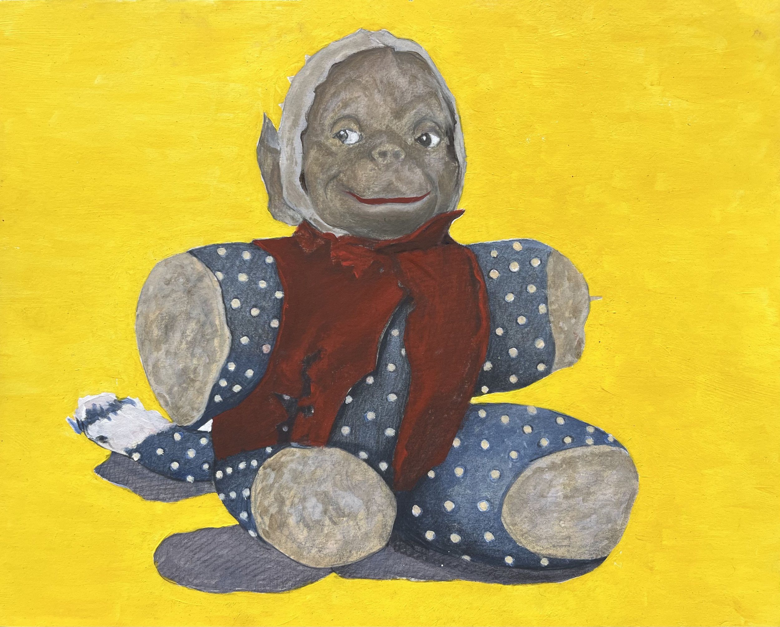 Yellow Monkey, oil on paper