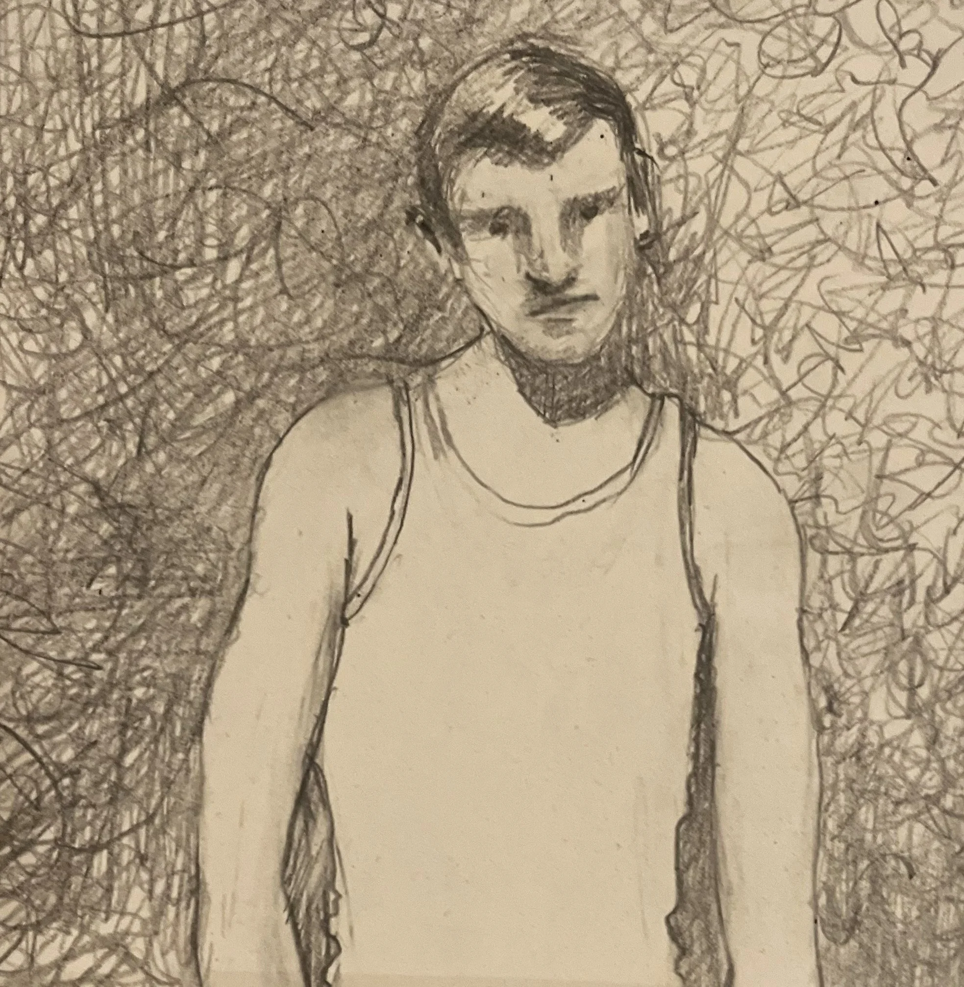 White House Boy, graphite on paper