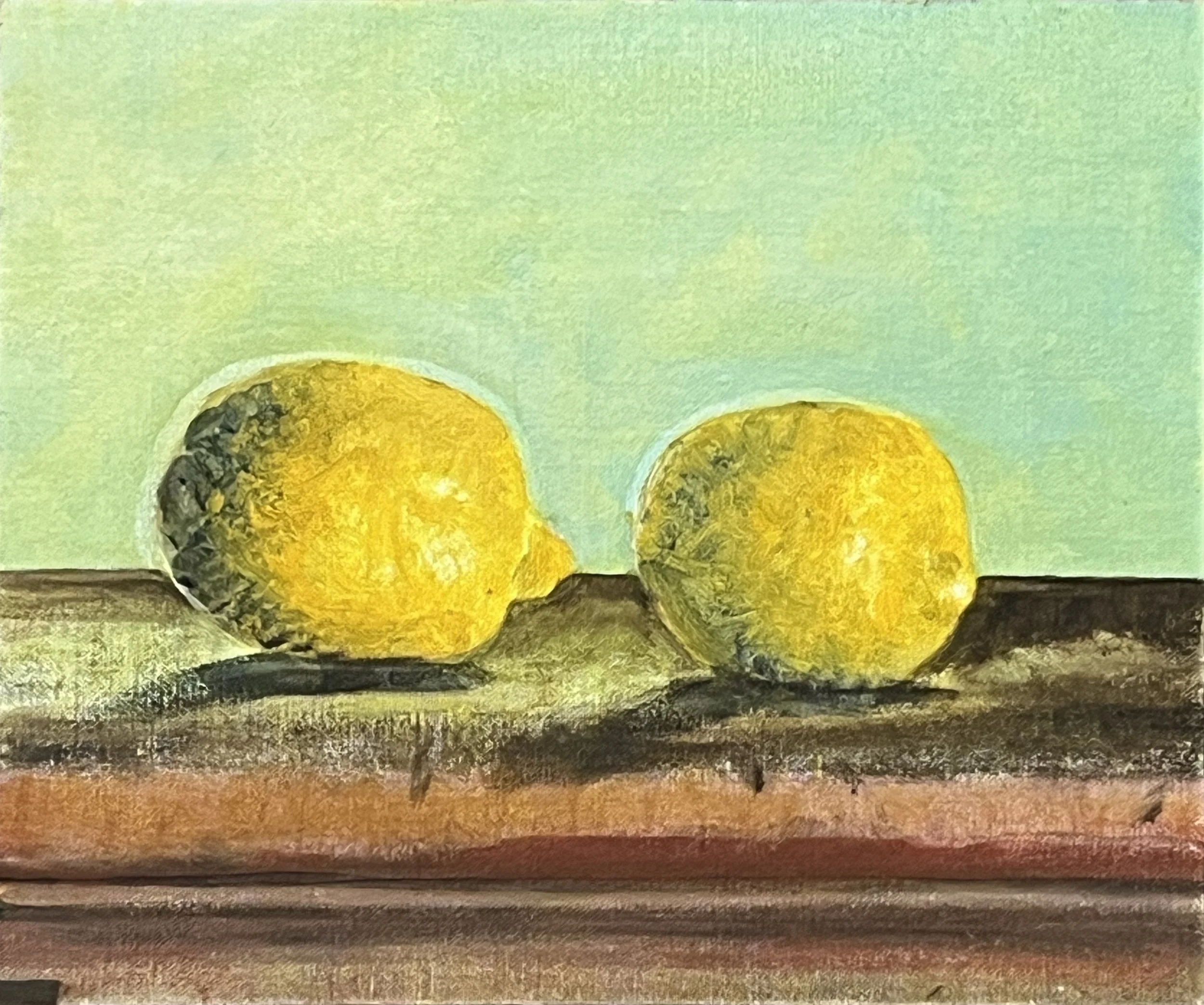 Lemons, Oil on panel