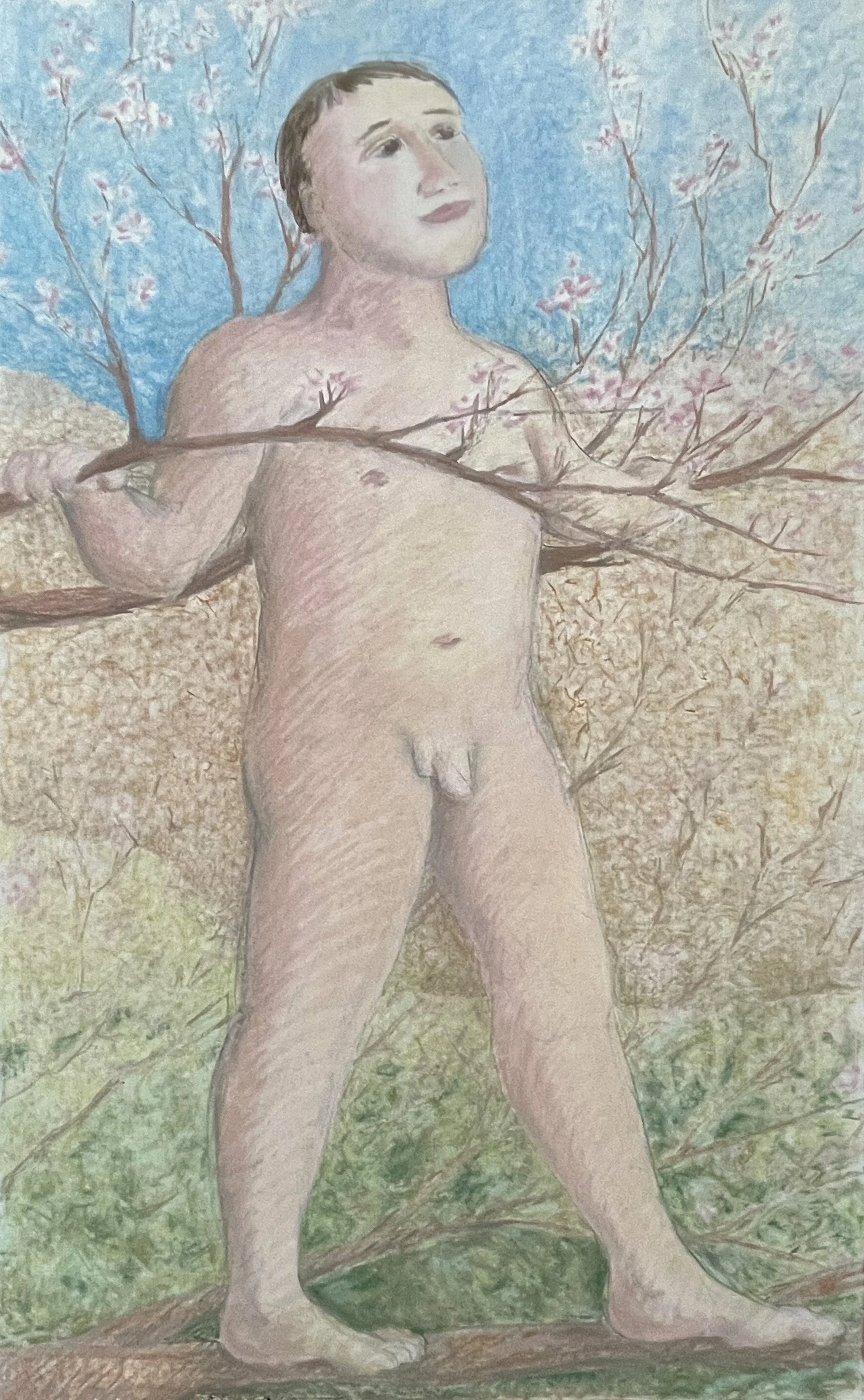 Boy Study, pastel on paper