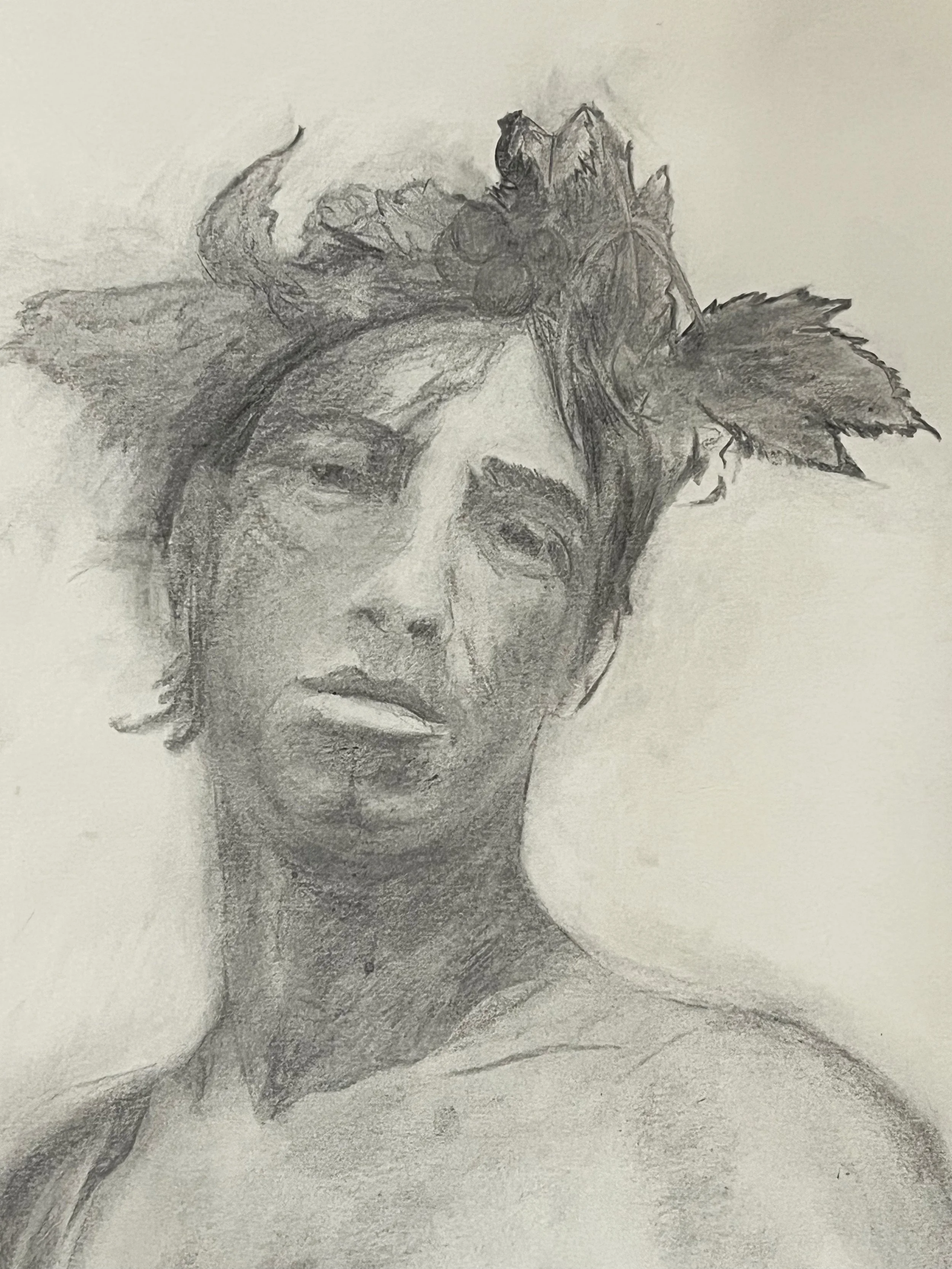 Von Gloeden Figure Study, graphite on paper