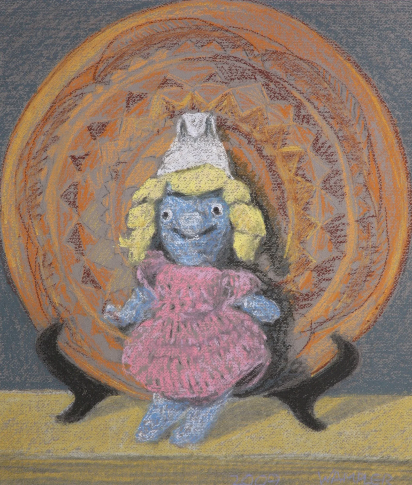Smurf, pastel on paper, 