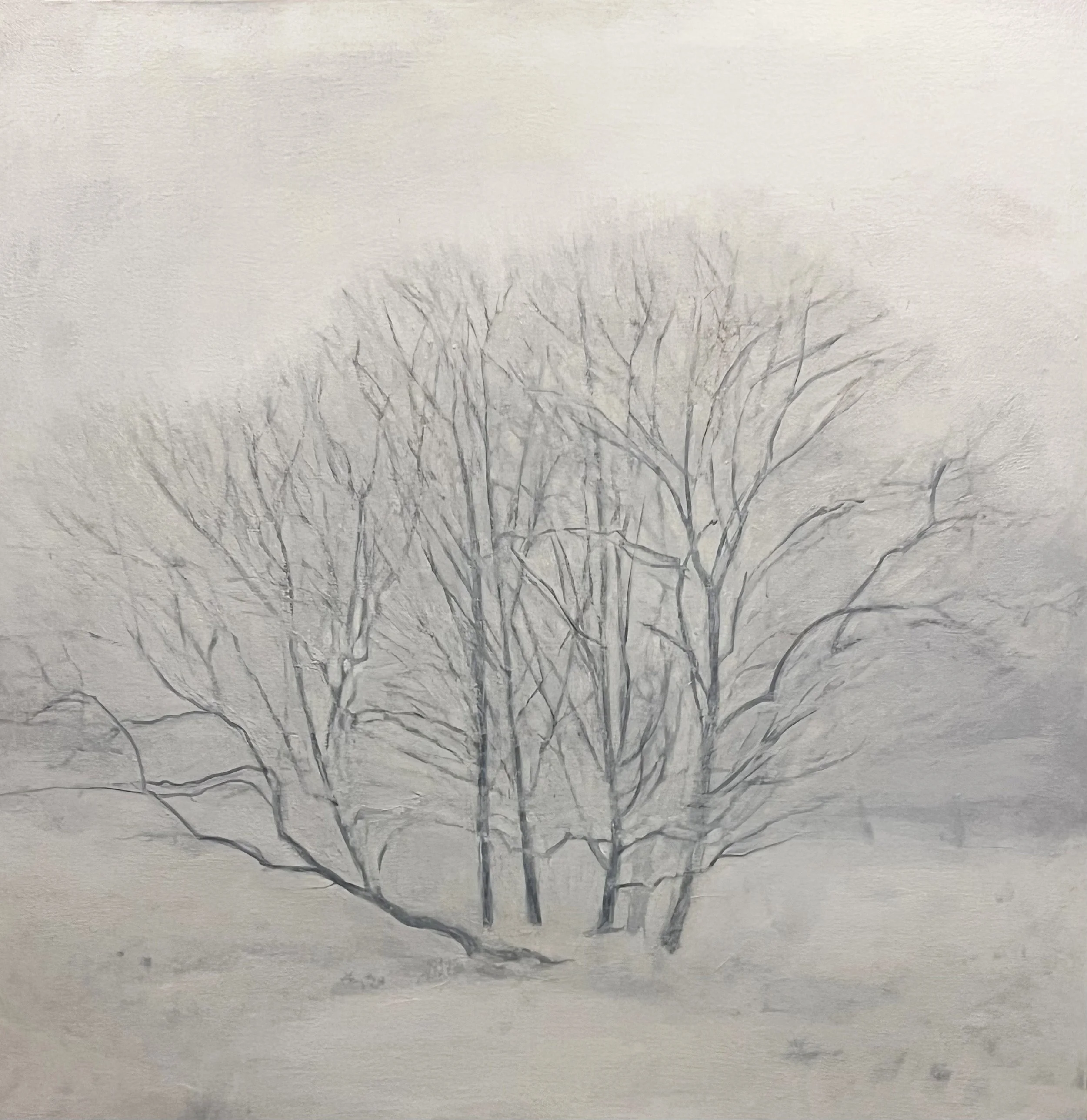 Snowscape, oil on canvas, 3" x 3"