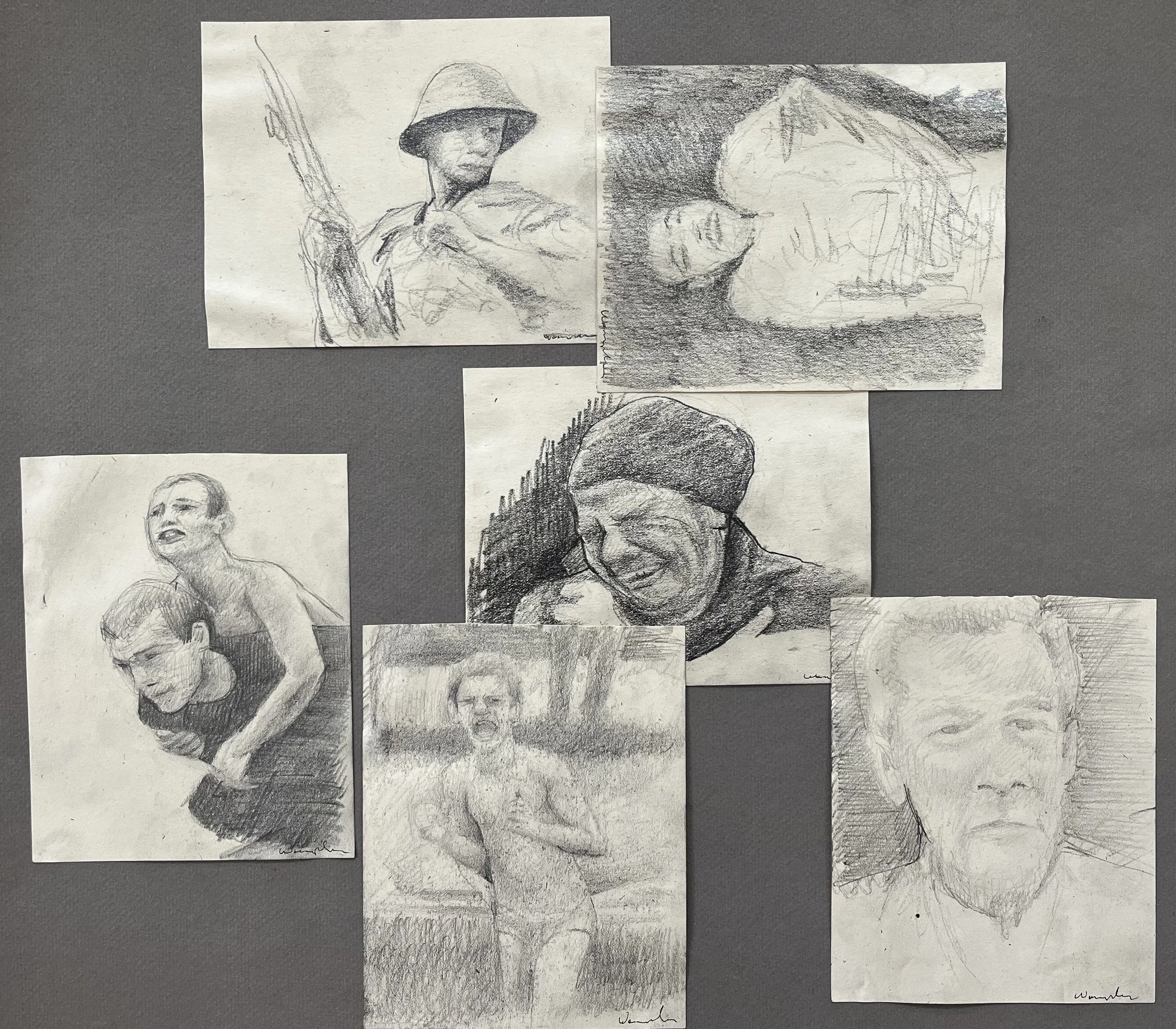 Desert Storm Collage, graphite on paper