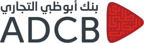 Logo of ADCB bank with Arabic text.