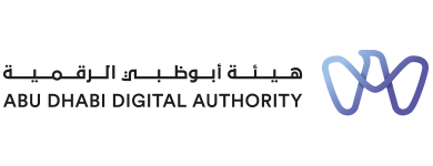 The logo of Abu Dhabi Digital Authority  with text in English and Arabic.