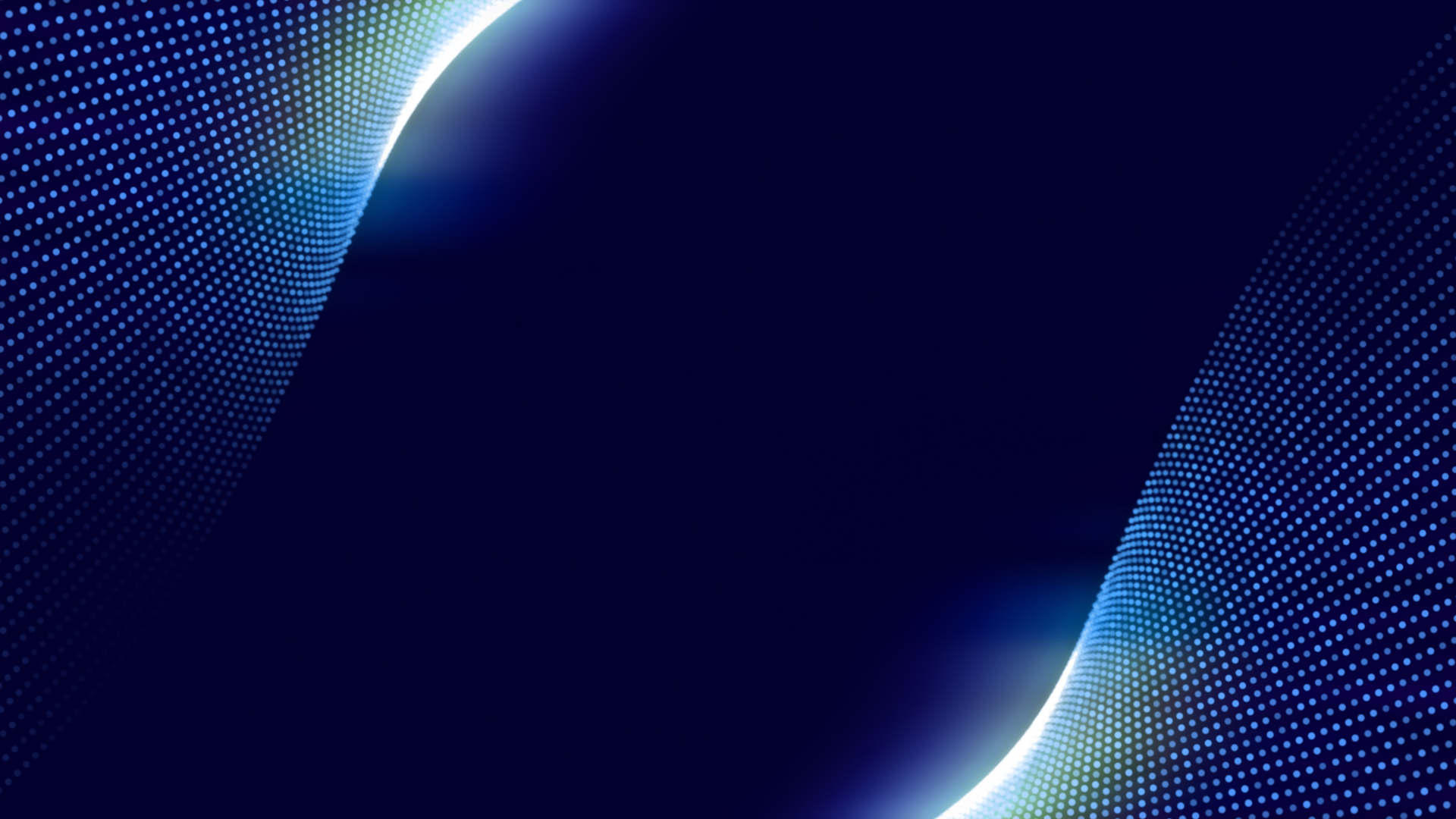 Digital abstract background with blue dotted wave patterns and glowing edges on a dark navy blue backdrop.