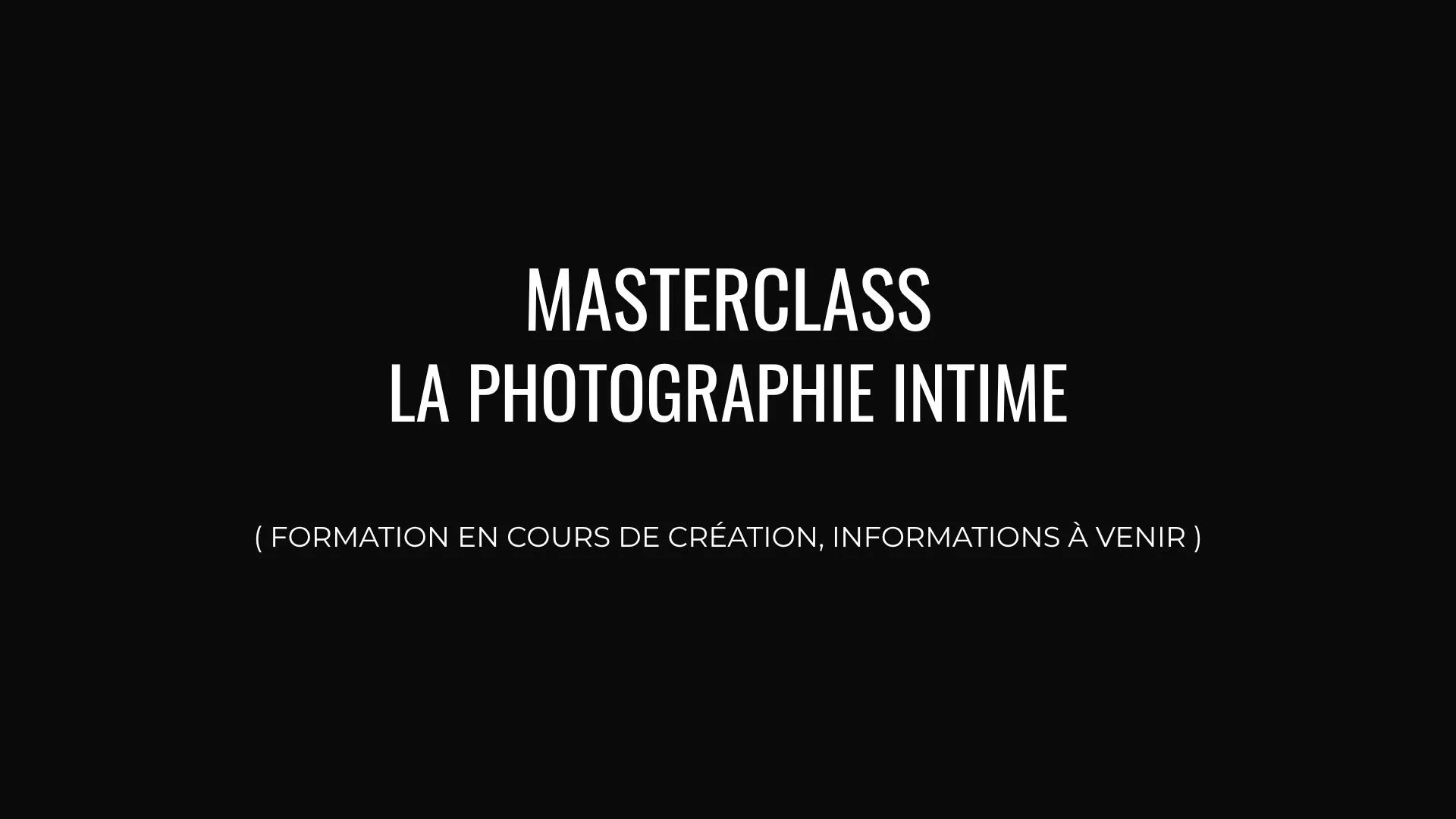 Formation photographie intime