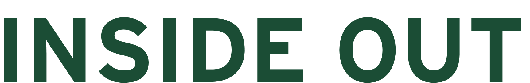 Large text displays '#INSIDE OUT#' against a plain background.
