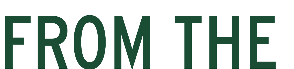 Part of black background with green text reading 'FROM THE'