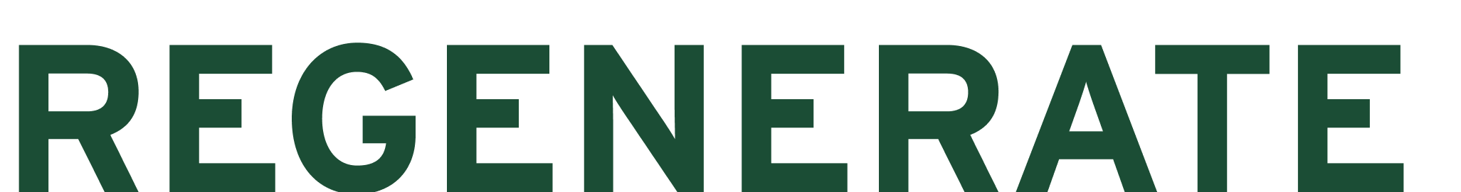 Word 'REGENERATE' in large green letters on a black background.