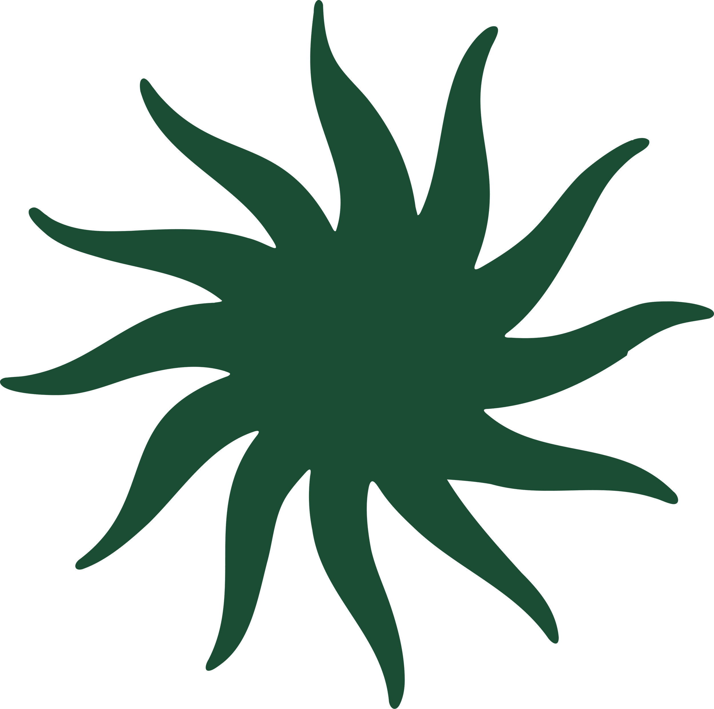 Green seaweed silhouette on black background.