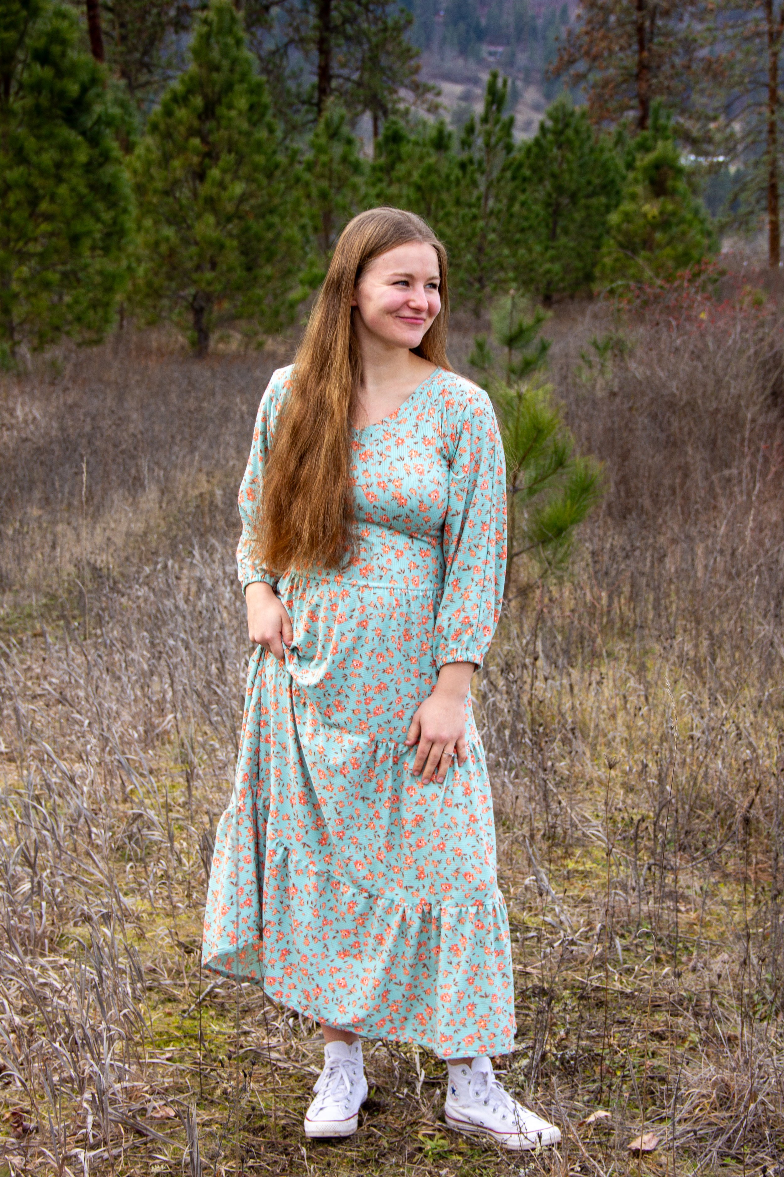 Peach Blossom Maxi Dress