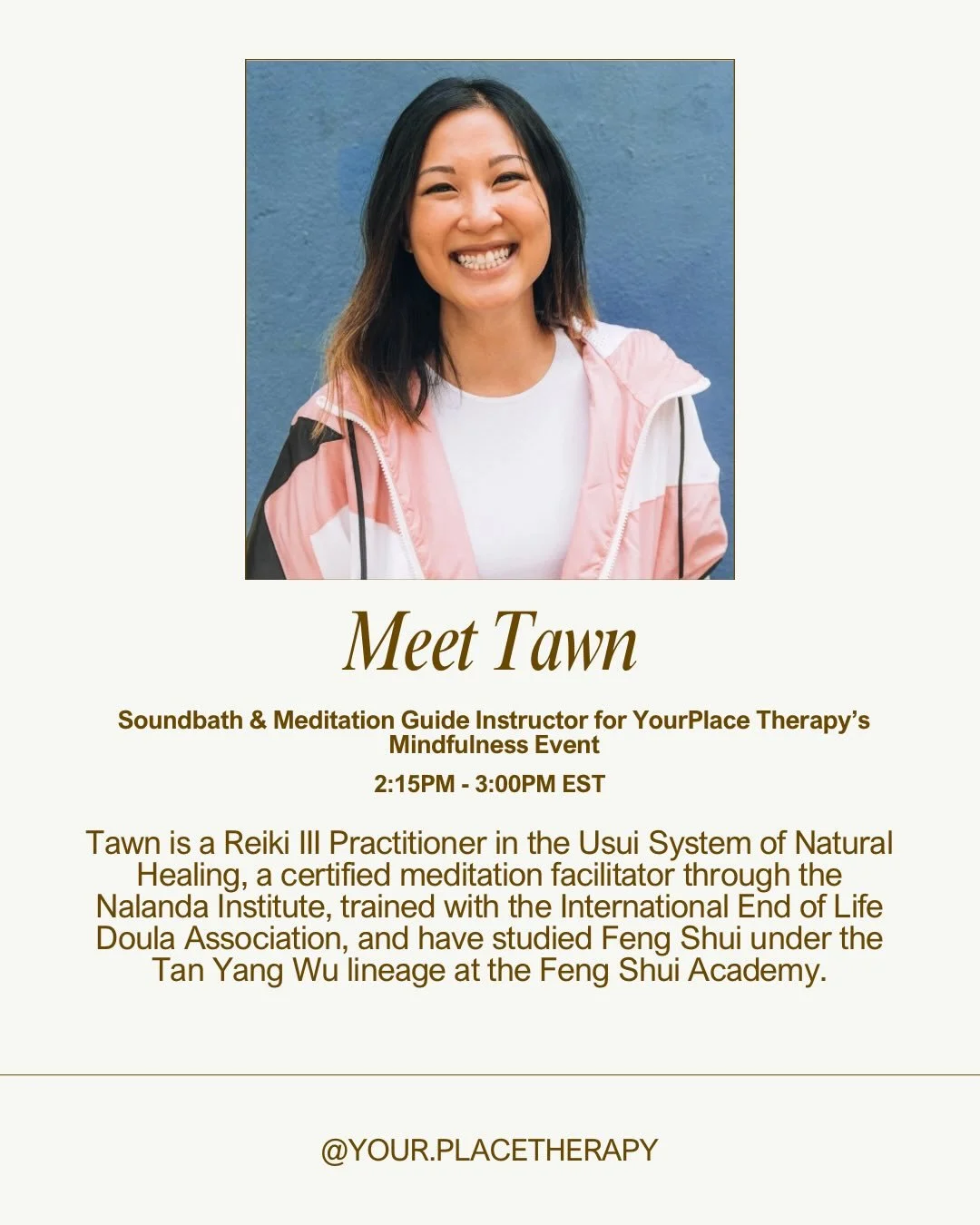 Meet Tawn, the soundbath and meditation guide instructor for our mindfulness event!! We would love to see you there June 20th 🧘🍀 
-
-
#nycmindfulnessevent #nycevent #bipoctherapy #bipoc #explore