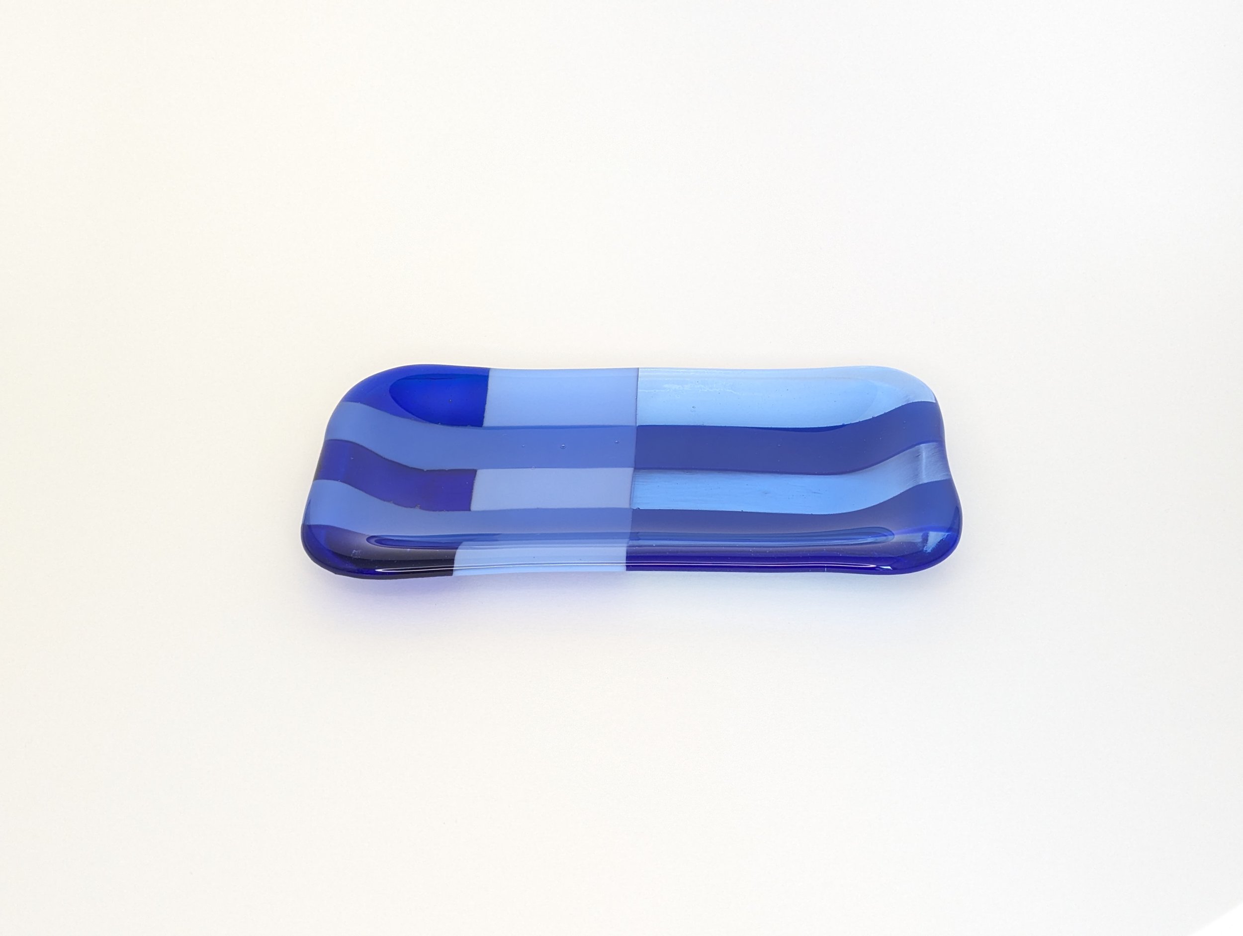 Blue Color Block Art Catchall Tray