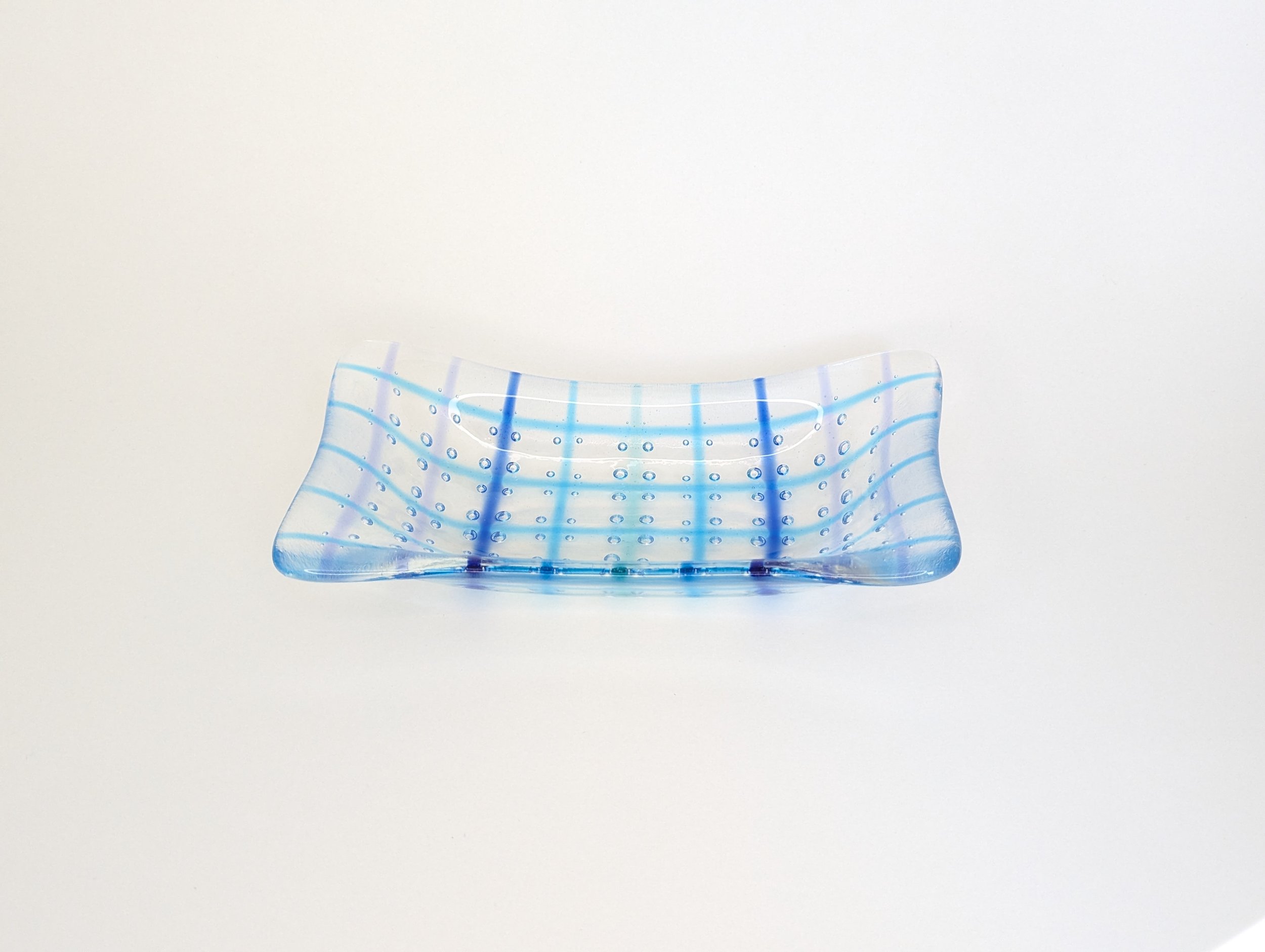 Blue Grid Bubble Catchall Tray