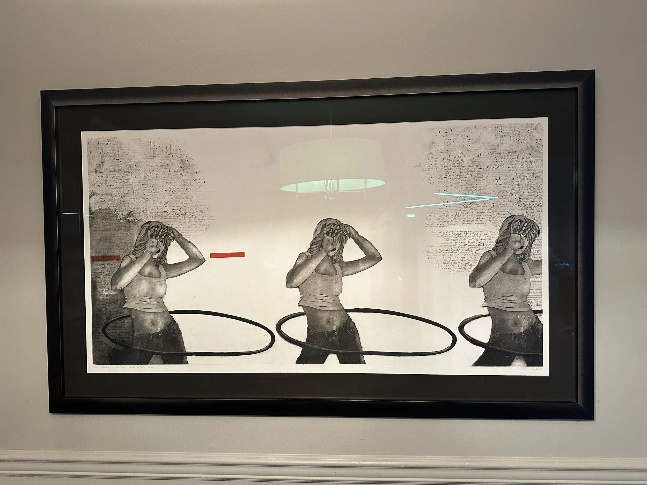 Nijole Saltenyte art at Renata Briggman's home. Named A day long gone. Hoola Hoop.