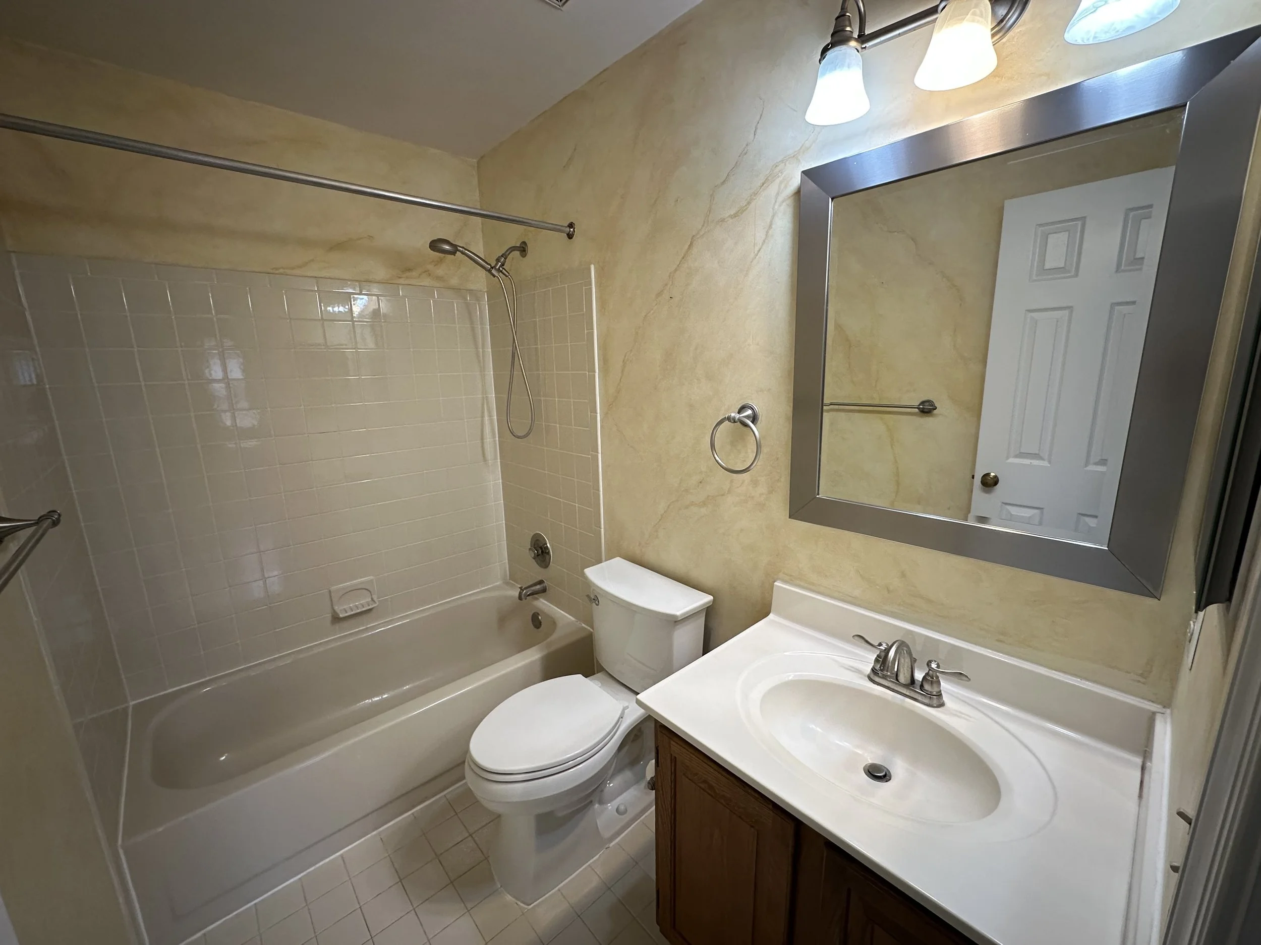 Renata Briggmans staging transformation in Arlington, VA before photo of the bathroom.