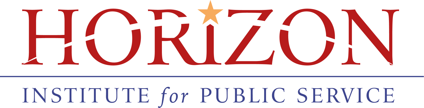 Horizon Institute for Public Service logo with the word Horizon in large red letters, a gold star above the 'I', and the subtitle 'Institute for Public Service' in smaller blue text underneath.