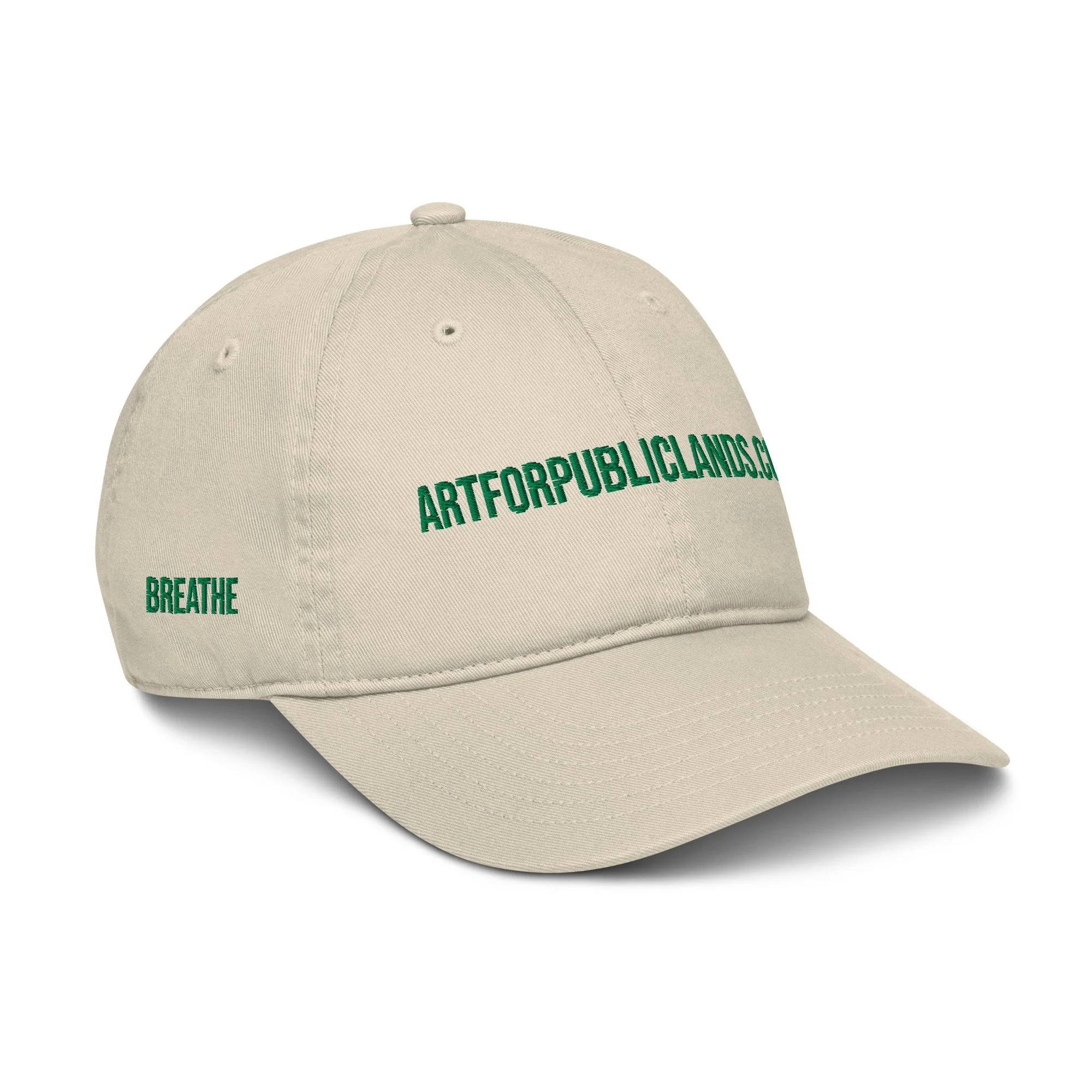 Organic Hat with Green Embroidery