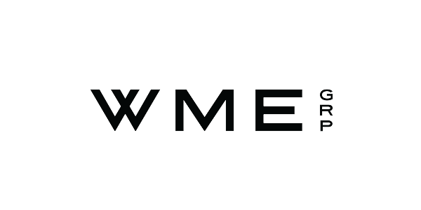 Black logo with the text 'WME Group' in dark gray.