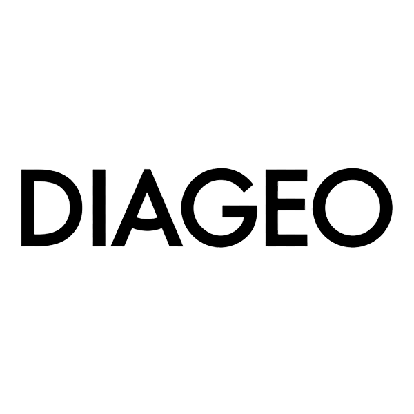The word 'DIA G EO' written in white outline letters on a black background.