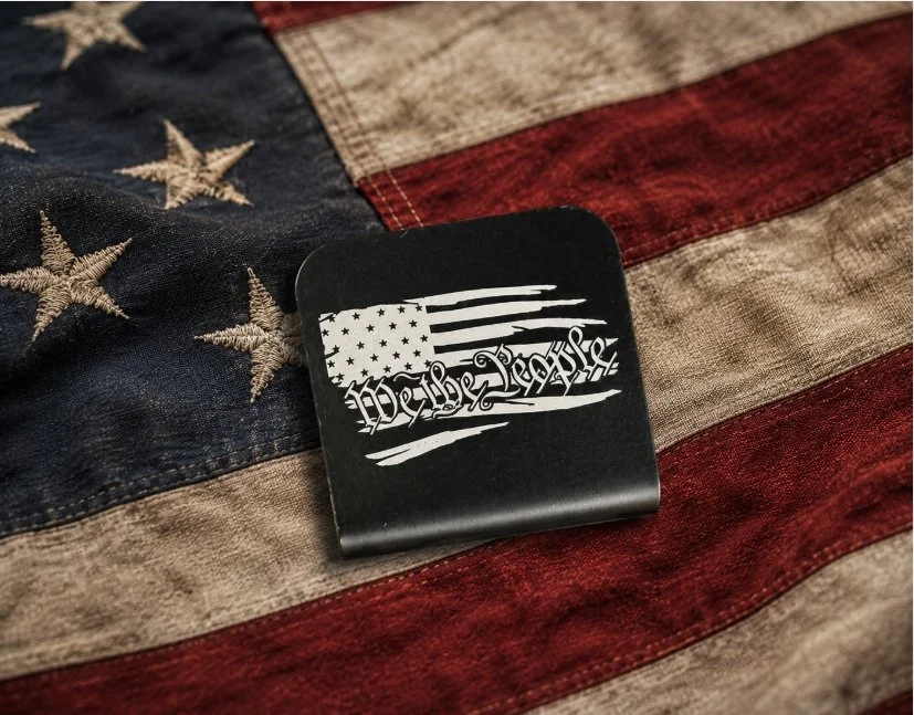 We The People Hat Clip, Patriotic Hat Accessory, American Flag Cap Clip, Constitutional Gift for Him, Freedom Hat Pin, USA Patriotic Gear