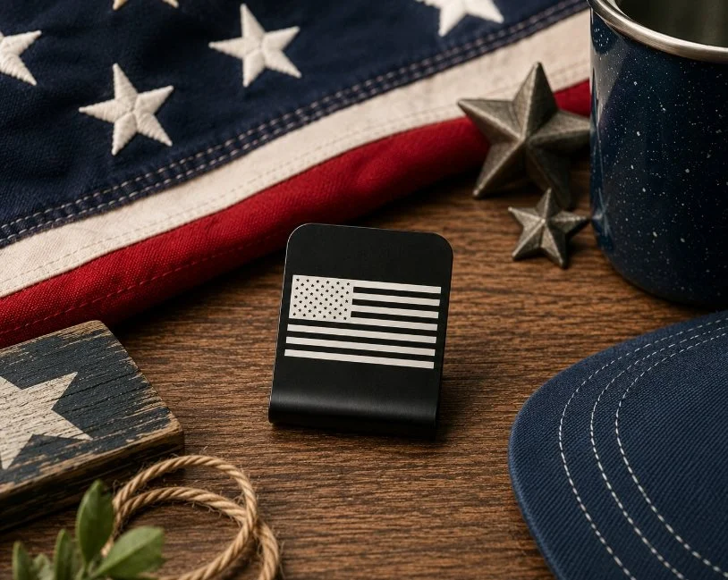 American Flag Metal Hat Clip | Patriotic Cap Accessory |