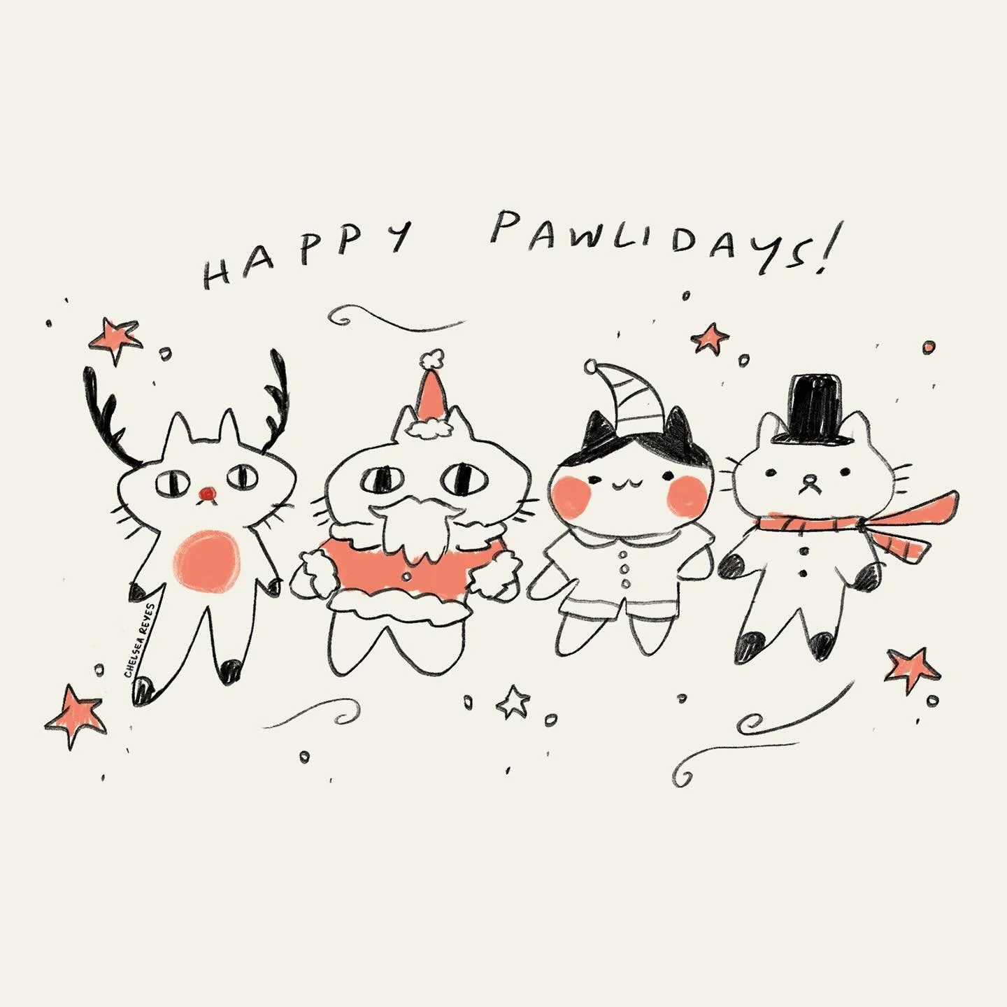 Hope everyone has an amazing holiday and new year! from my cats to yours lol
.
. 
.
.
.
.
.
#originalart #happypawlidays #holidays #catillustration #digitalart #latinaartistsofinstagram