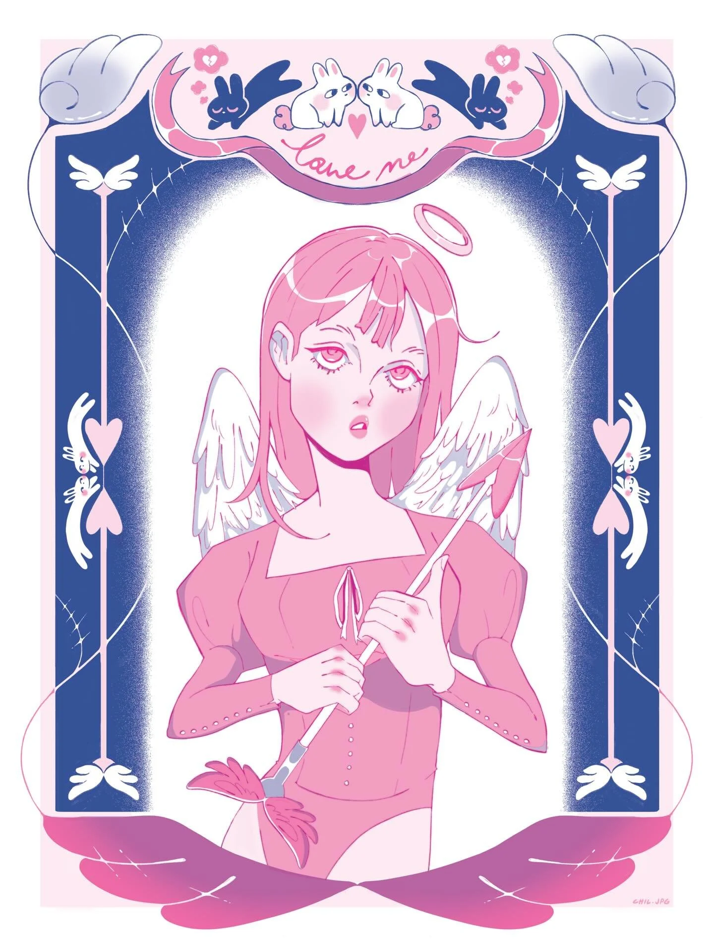 Love Me Not 💕 A huge thanks again to @_badstudent for a first edition run of risograph prints! I can&rsquo;t wait to experiment again with riso >:) I&rsquo;ll have these debuting at Brookcon this weekend! 
.
.
.
.
#originalillustration #latinaart