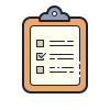 Clipboard with checklist and checkboxes
