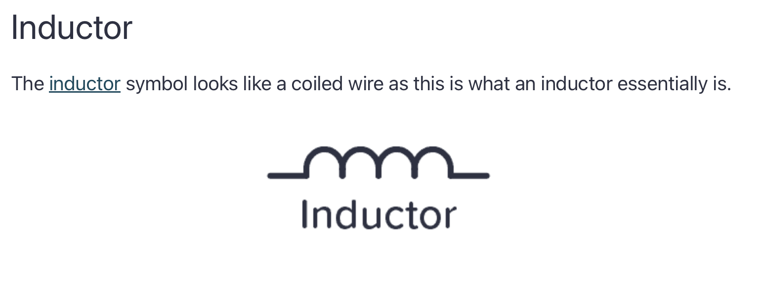 Diagram of an electrical inductor, depicted as a coiled wire.