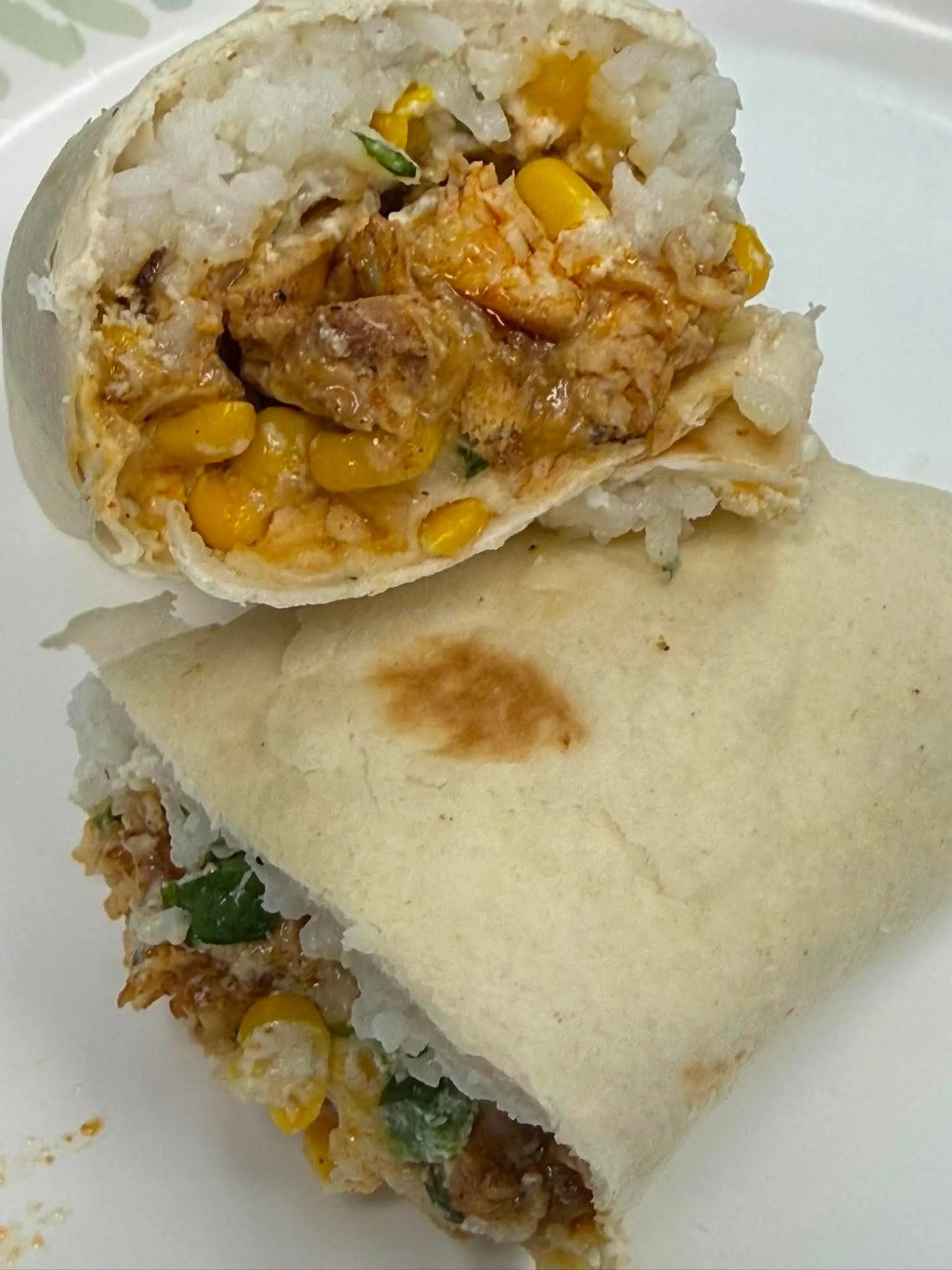 Street Corn Chicken Burrito