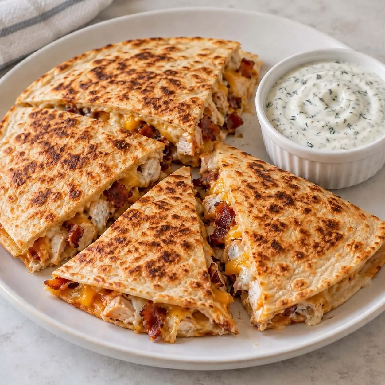 Chicken Bacon Ranch Quesadilla