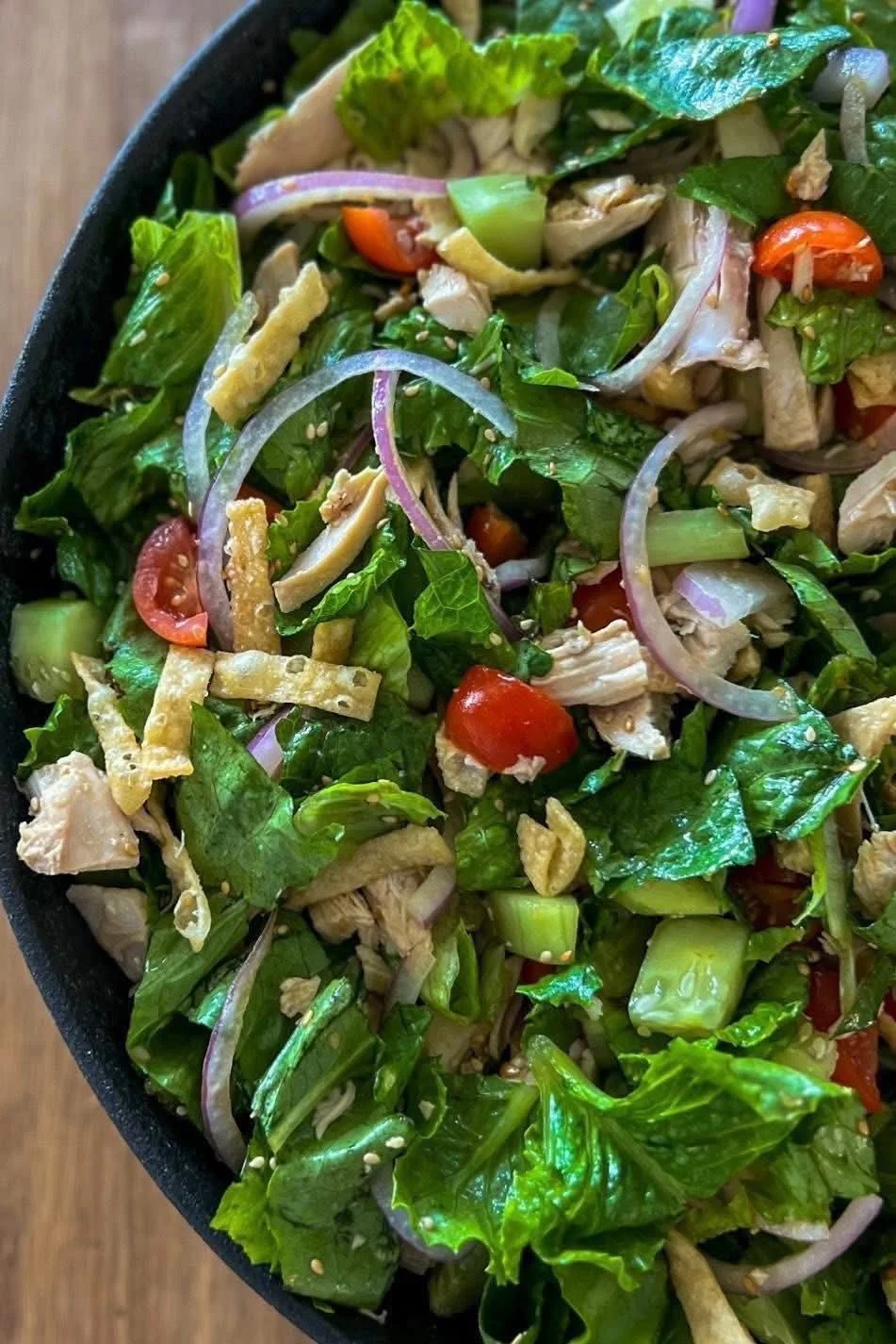 Teriyaki Wonton Chicken Salad
