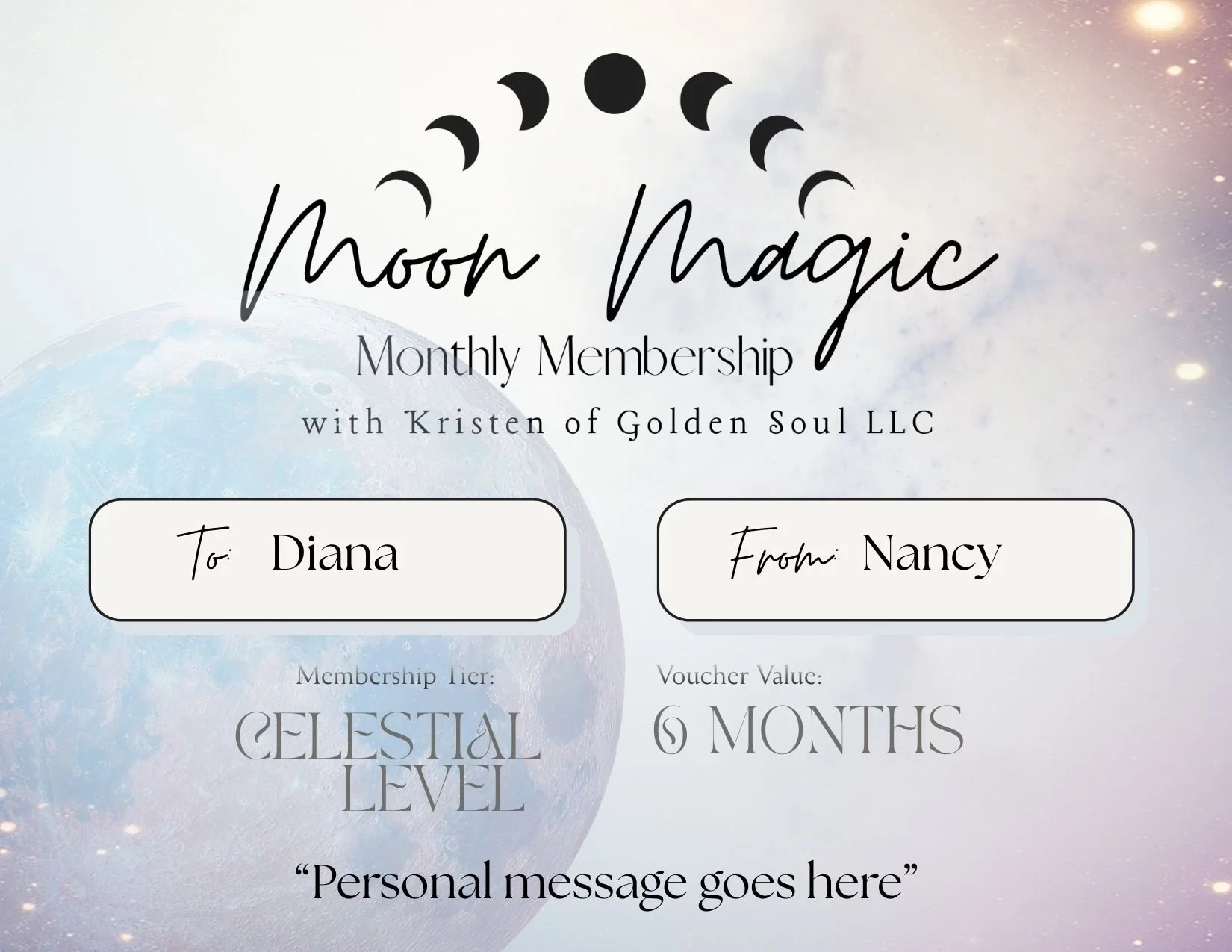 Moon Magic Memebship Gift Certificates