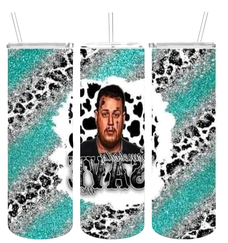 20 oz. Stainless Steel, Double walled, tumbler, Jelly image Roll Save Me