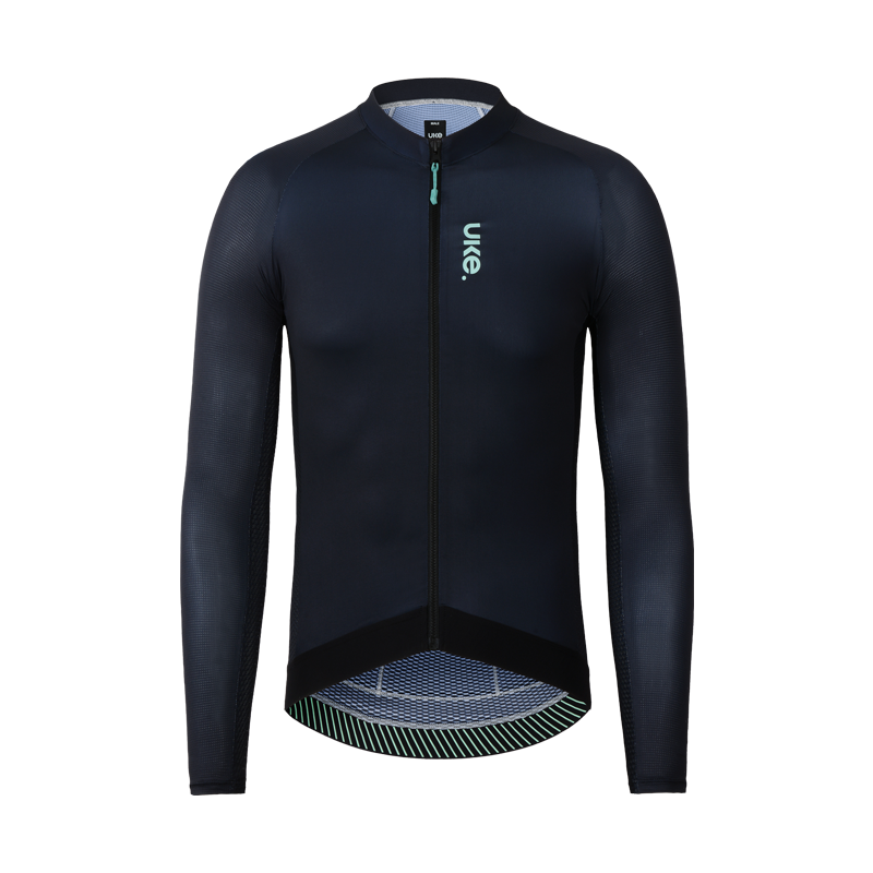 Men's Road Jersey Long Sleeves Summer - Black
