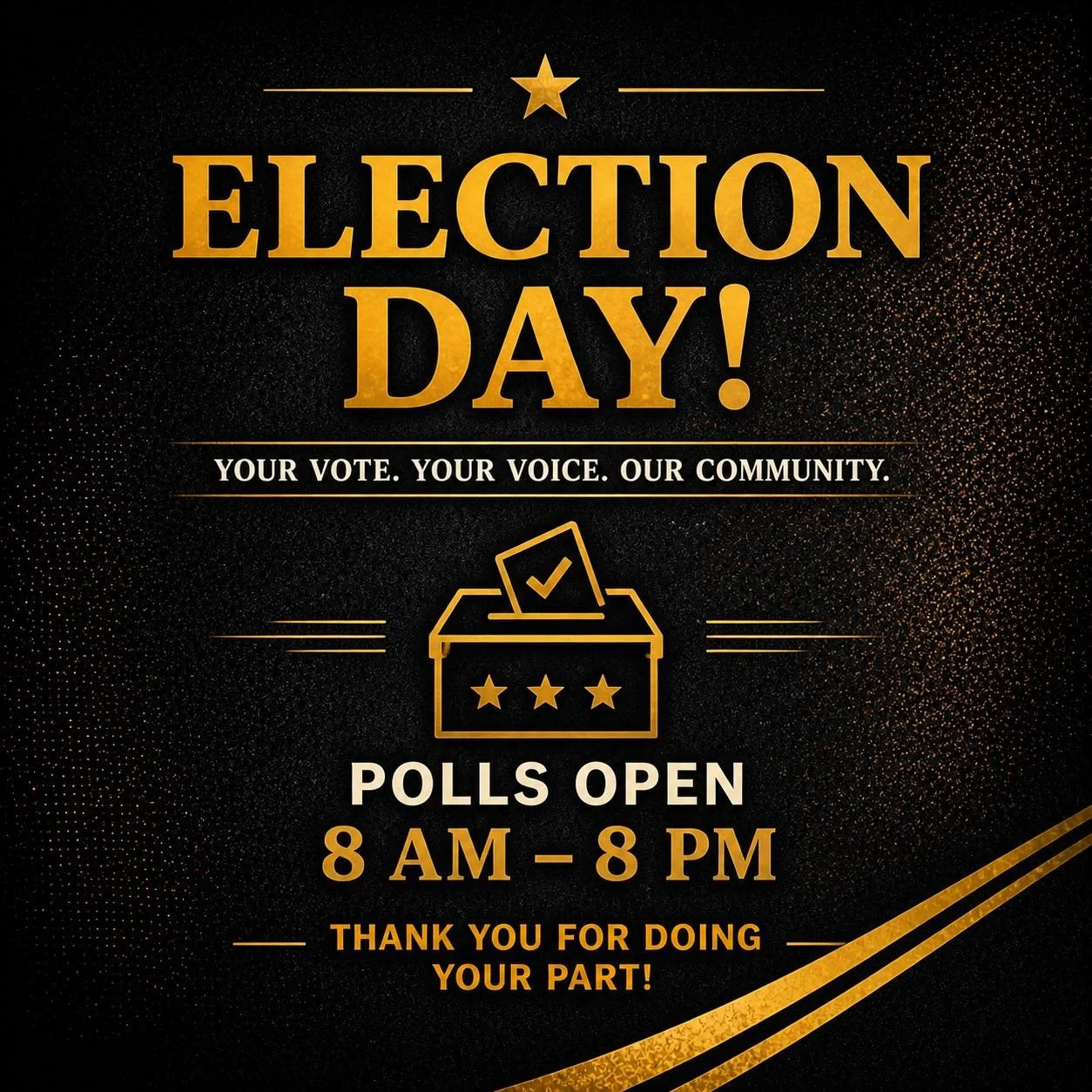 It&rsquo;s Election Day in Bradley County, and the polls are open until 8pm tonight.

If you didn&rsquo;t vote early, please get out and make your voice heard in this election.

I am grateful for the opportunity you have given me to serve, and I ask 