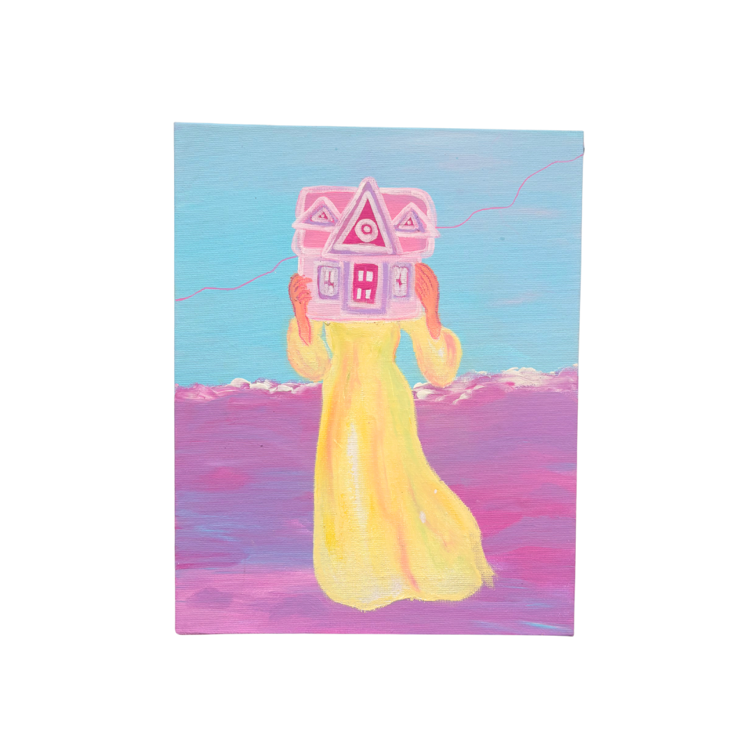 El hogar soy yo, Mixed media on canvas panel