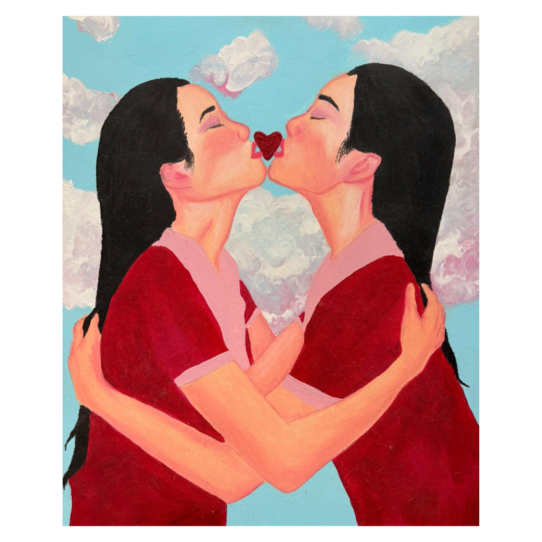 Estoy aprendiendo a amarme, Mixed media on canvas panel