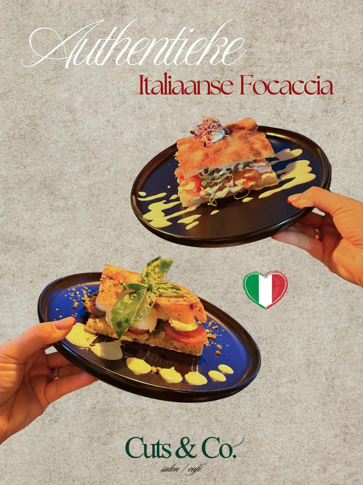 Cuts &amp; Co. gaat heerlijke, ambachtelijke focaccia serveren: krokant van buiten, luchtig van binnen en belegd met de beste, pure Italiaanse ingredi&euml;nten.

Tijdens onze trip naar Itali&euml; hebben we volop inspiratie opgedaan en samen met een