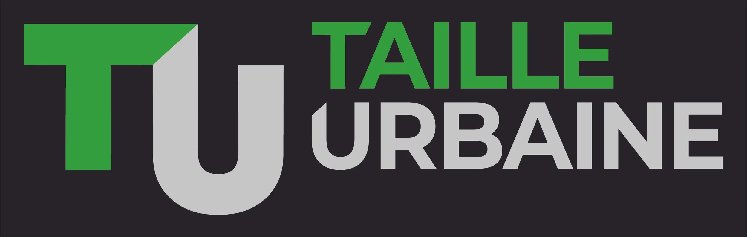 Logo de la Talle Urbaine avec le texte en vert et gris sur un fond noir.